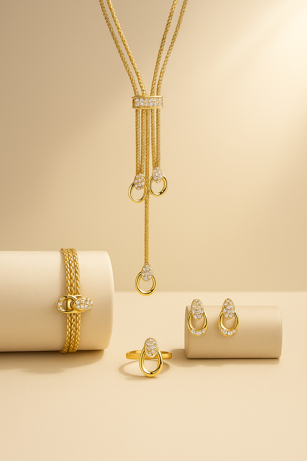 Set Bijuterii Aurii cu Perle