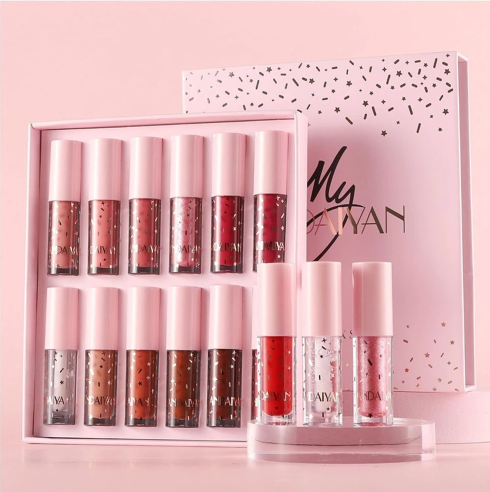 Set 12 Rujuri Lichide Mate Handaiyan – Rezistente Până la 8 Ore, Fără Transfer