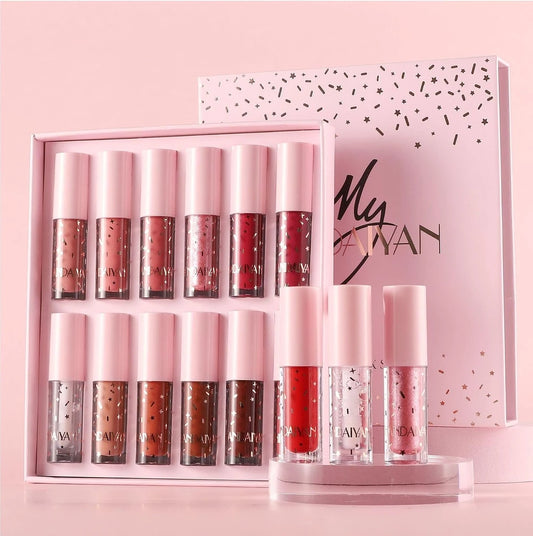 Set 12 Rujuri Lichide Mate Handaiyan – Rezistente Până la 8 Ore, Fără Transfer