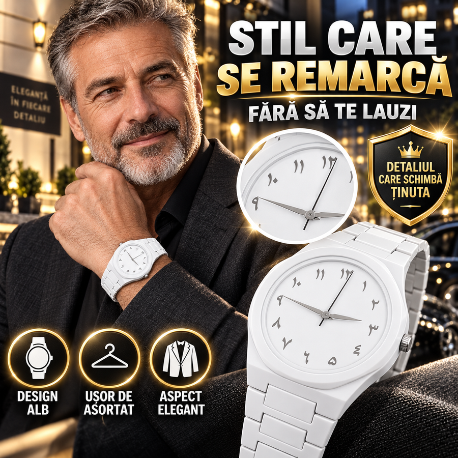 Ceas Elegant Pentru Bărbați White Phantom™